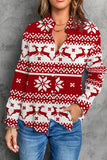 Womens Christma Reindeer Shirt Snowflake Graphic Casual Tops