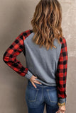 Christmas Reindeer Plaid Long Sleeve Shirt