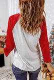 Père Noël T-shirt de Noël à manches raglan Tops décontractés