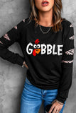 Bird Gobble Leopard Sweat-shirt à enfiler décontracté amusant pour femme