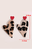 BH012093-20, Red Leopard Heart Stud Drop Earrings for Valentine’s Day Gifts