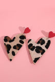 BH012093-20, Red Leopard Heart Stud Drop Earrings for Valentine’s Day Gifts