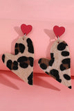 BH012093-20, Red Leopard Heart Stud Drop Earrings for Valentine’s Day Gifts