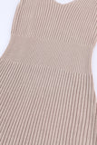 LC2211331-16-S, LC2211331-16-M, LC2211331-16-L, LC2211331-16-XL, Khaki Women's Summer Tank Dress Knit V Neck Sleeveless Bodycon Ribbed Dresses