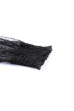 LC6421176-2-S, LC6421176-2-M, LC6421176-2-L, LC6421176-2-XL, Black Women's Sheer Dotty Long Sleeve Ribbed Mesh Velvet Bodysuit
