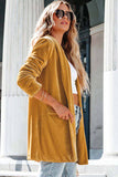 LC852449-7-S, LC852449-7-M, LC852449-7-L, LC852449-7-XL, Yellow Women Velvet Blazer Jacket Relaxed fit Casual Outerwear
