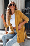 LC852449-7-S, LC852449-7-M, LC852449-7-L, LC852449-7-XL, Yellow Women Velvet Blazer Jacket Relaxed fit Casual Outerwear