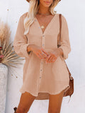 PCD3680-21-S, PCD3680-21-M, PCD3680-21-L, PCD3680-21-XL, Flesh Women's Swim Cover Up Cardigan Bathing Suit Coverup Summer Button Down Shirt Blouse Dresses