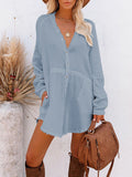 PCD3680-4-S, PCD3680-4-M, PCD3680-4-L, PCD3680-4-XL, light blue Women's Swim Cover Up Cardigan Bathing Suit Coverup Summer Button Down Shirt Blouse Dresses