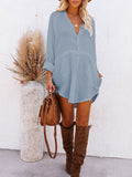 PCD3680-4-S, PCD3680-4-M, PCD3680-4-L, PCD3680-4-XL, light blue Women's Swim Cover Up Cardigan Bathing Suit Coverup Summer Button Down Shirt Blouse Dresses