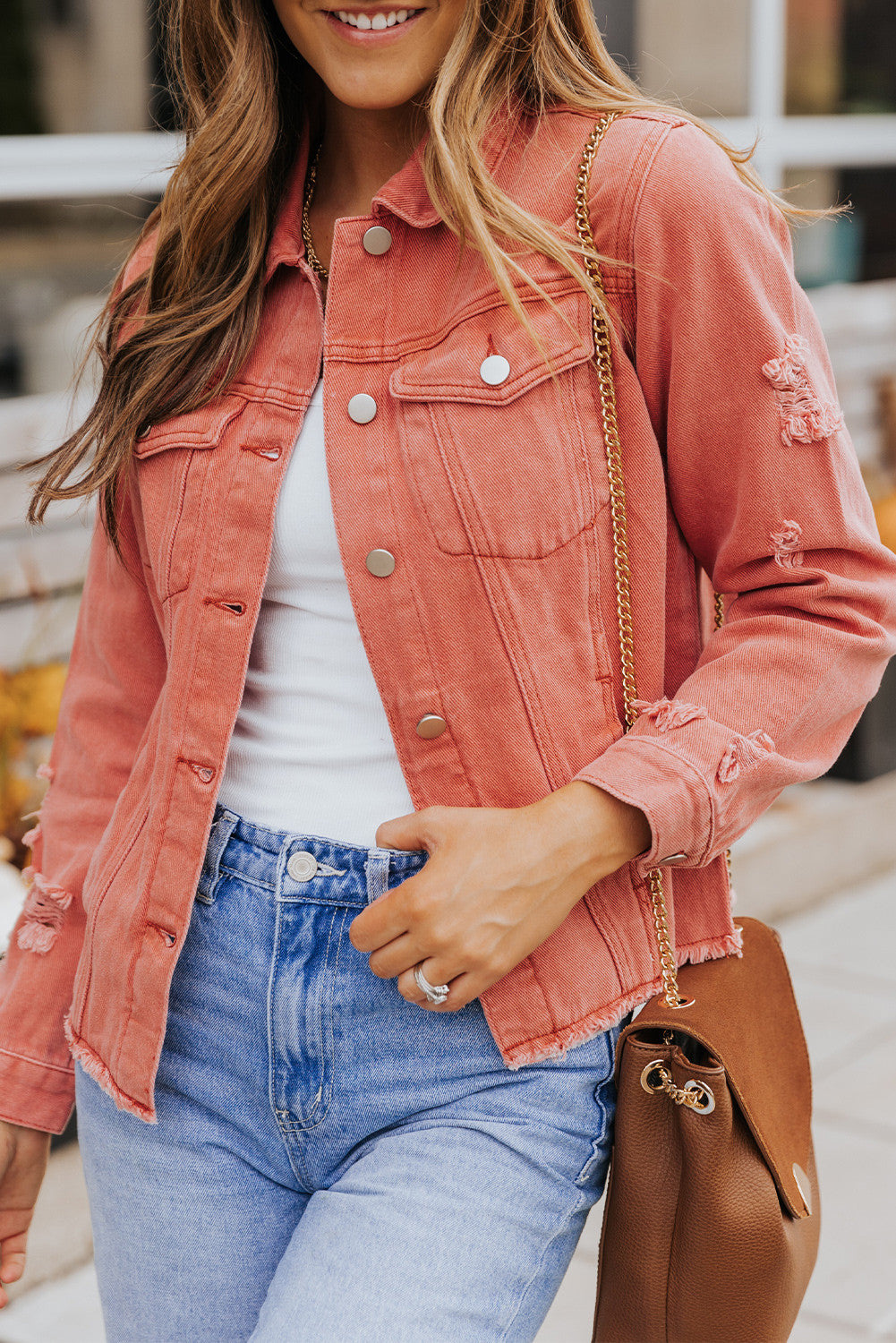 Soft Pink Denim Jacket | maurices