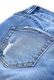 LC7872224-4-4, LC7872224-4-6, LC7872224-4-8, LC7872224-4-10, LC7872224-4-12, LC7872224-4-14, LC7872224-4-16, LC7872224-4-18, Sky Blue Women's Jeans Roll-up Edge Bermuda Short Jeans Denim Jeans Short