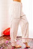 LC15356-1-S, LC15356-1-M, LC15356-1-L, LC15356-1-XL, White Satin Pajama Set Women Leopard Long Sleeve Sleepwear
