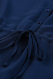 LC6111317-5-S, LC6111317-5-M, LC6111317-5-L, LC6111317-5-XL, Blue Vintage Floral Print Drawstring Flowy Dress