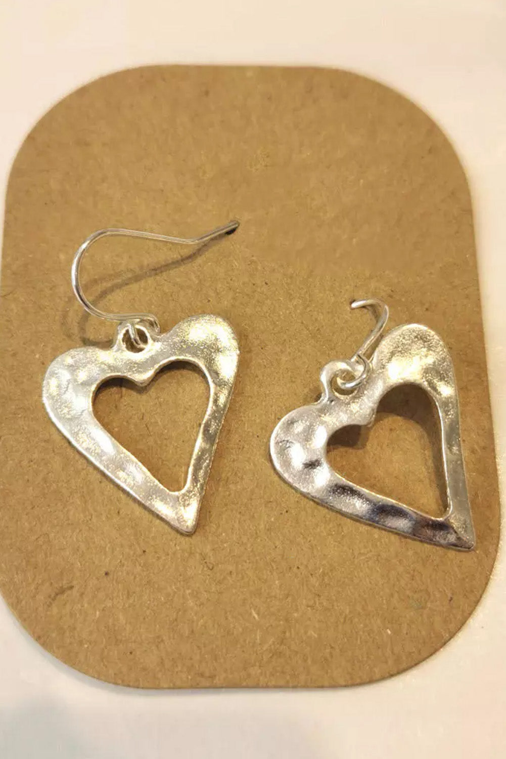BH012156-13, Silver Valentine's Day Heart Shape Hollow-out Earrings Gifts for Women Lover Girlfriend