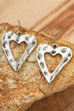 BH012156-13, Silver Valentine's Day Heart Shape Hollow-out Earrings Gifts for Women Lover Girlfriend