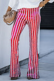 LC77253-6-S, LC77253-6-M, LC77253-6-L, LC77253-6-XL, LC77253-6-2XL, Rose Sequin Stripe High Waist Flare Pants