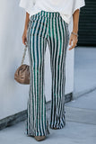 LC77253-9-S, LC77253-9-M, LC77253-9-L, LC77253-9-XL, LC77253-9-2XL, Green Sequin Stripe High Waist Flare Pants