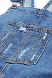 LC783879-4-S, LC783879-4-M, LC783879-4-L, LC783879-4-XL, LC783879-4-2XL, Sky Blue Women's Casual Distressed Bib Overalls Denim Jeans Pants Jumpsuits