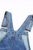 LC783879-4-S, LC783879-4-M, LC783879-4-L, LC783879-4-XL, LC783879-4-2XL, Sky Blue Women's Casual Distressed Bib Overalls Denim Jeans Pants Jumpsuits