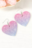 Valentine's Day Gradient Color Heart Shaped Drop Dangle Earrings
