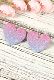 BH012230-10, Pink Valentine's Day Gradient Color Heart Shaped Drop Dangle Earrings