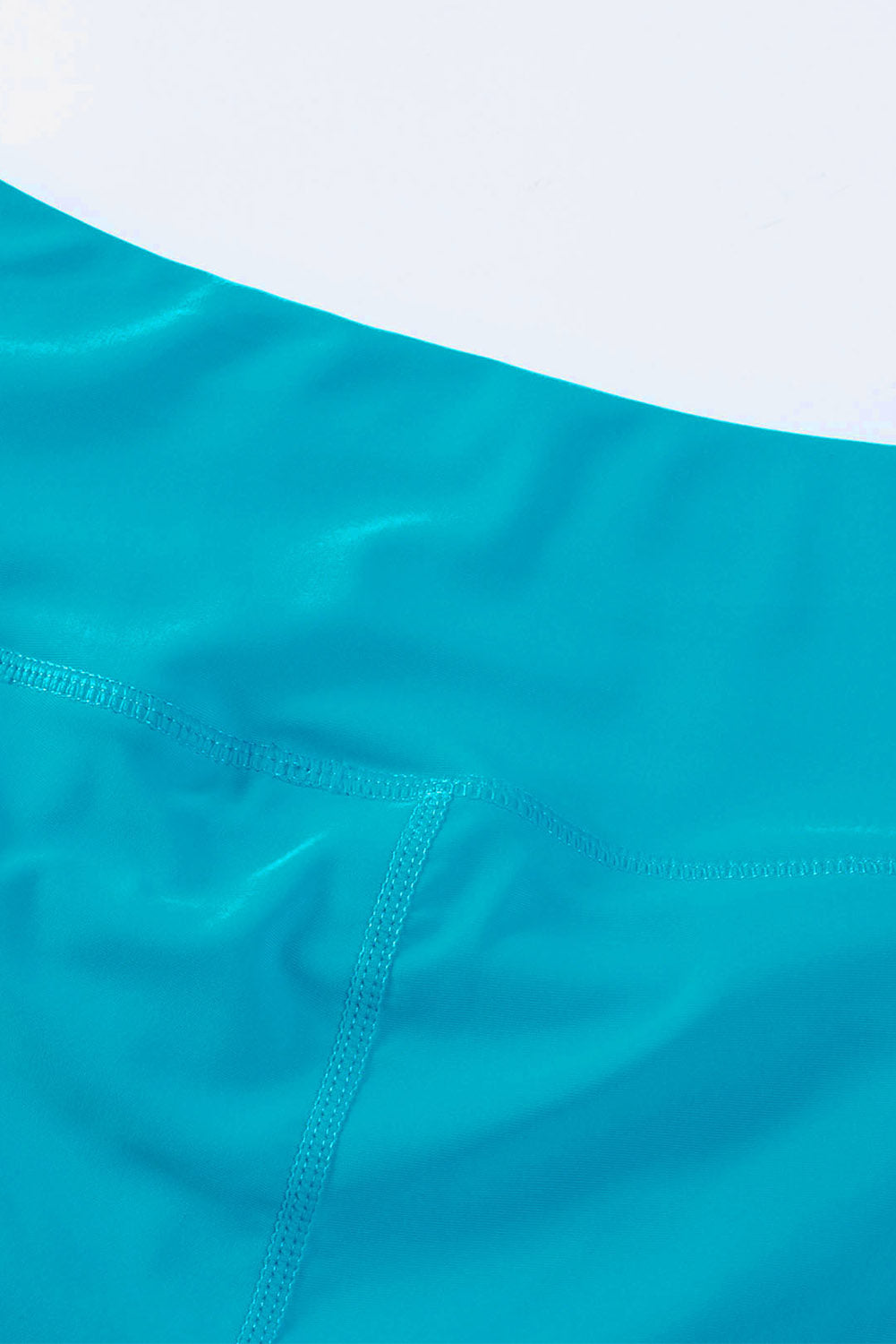 LC472196-104-S, LC472196-104-M, LC472196-104-L, LC472196-104-XL, LC472196-104-2XL, LC472196-104-3XL, Sky Blue Womens Swim Shorts Solid High Waist Swimwear Shorts with Pockets