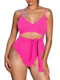 LC443489-6-S, LC443489-6-M, LC443489-6-L, LC443489-6-XL, Rose Women's One Piece Swimsuit Cutout Cheeky Tummy Control Bathing Suit Monokini