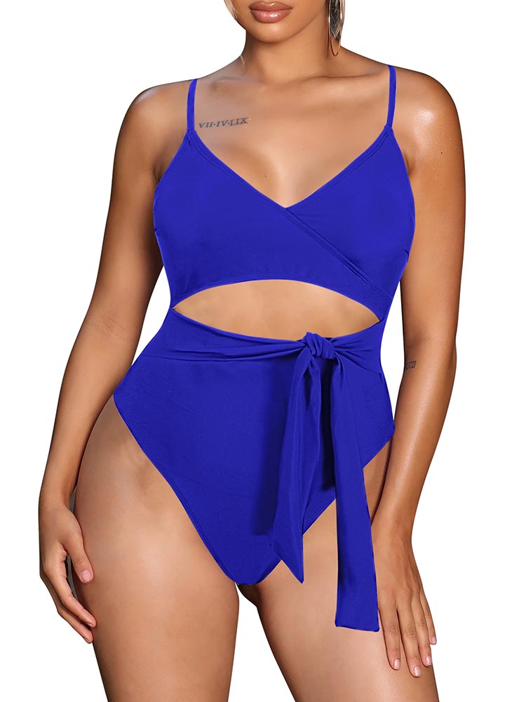  Plunge Louise Tummy Control Swimsuit - Cross Front One Piece Bathing  Suit - Blue Petal Slimming Swimsuits for Women : Clothing, Shoes & Jewelry