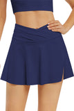 LC472305-5-S, LC472305-5-M, LC472305-5-L, LC472305-5-XL, LC472305-5-2XL, Blue Women's High Waisted Swim Skirt Flared Swim Skirt