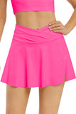 LC472305-6-S, LC472305-6-M, LC472305-6-L, LC472305-6-XL, LC472305-6-2XL, Rose Women's High Waisted Swim Skirt Flared Swim Skirt