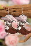 BH012272-10, Pink Valentine's Day Earrings Lip Boots Leopard Western Print Earrings for Women