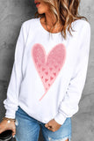 LC25314108-1-S, LC25314108-1-M, LC25314108-1-L, LC25314108-1-XL, LC25314108-1-2XL, White Valentines Day Shirts Glitter Heart Graphic Sweatshirt for Women