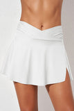 LC472305-1-S, LC472305-1-M, LC472305-1-L, LC472305-1-XL, LC472305-1-2XL, White Women's High Waisted Swim Skirt Flared Swim Skirt