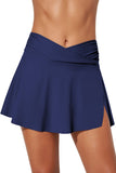 LC472305-5-S, LC472305-5-M, LC472305-5-L, LC472305-5-XL, LC472305-5-2XL, Blue Women's High Waisted Swim Skirt Flared Swim Skirt