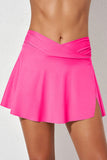 LC472305-6-S, LC472305-6-M, LC472305-6-L, LC472305-6-XL, LC472305-6-2XL, Rose Women's High Waisted Swim Skirt Flared Swim Skirt