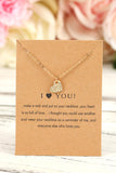 BH011454-12, Gold Valentine's Jewelry Gift Heart Pendant Alloy Necklace for Women
