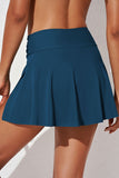 LC472305-105-S, LC472305-105-M, LC472305-105-L, LC472305-105-XL, LC472305-105-2XL, Blue Women's High Waisted Swim Skirt Flared Swim Skirt