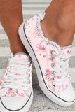 Spring Sakura Floral Print Canvas Shoes Low Cut Sneakers for Women