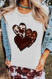 LC25219384-1-S, LC25219384-1-M, LC25219384-1-L, LC25219384-1-XL, LC25219384-1-2XL, White Womens Love Heart Print Western T-shirt Graphic Valentine's Day Tees Tops