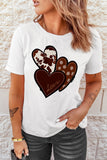 LC25219384-1-S, LC25219384-1-M, LC25219384-1-L, LC25219384-1-XL, LC25219384-1-2XL, White Womens Love Heart Print Western T-shirt Graphic Valentine's Day Tees Tops