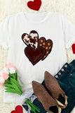 LC25219384-1-S, LC25219384-1-M, LC25219384-1-L, LC25219384-1-XL, LC25219384-1-2XL, White Womens Love Heart Print Western T-shirt Graphic Valentine's Day Tees Tops