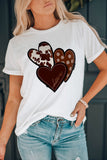 LC25219384-1-S, LC25219384-1-M, LC25219384-1-L, LC25219384-1-XL, LC25219384-1-2XL, White Womens Love Heart Print Western T-shirt Graphic Valentine's Day Tees Tops