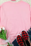 LC25314206-10-S, LC25314206-10-M, LC25314206-10-L, LC25314206-10-XL, LC25314206-10-2XL, Women's Casual Pink Sweatshirt Valentines Sweet Drinking Graphic Print Tops