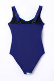 LC443354-22-S, LC443354-22-M, LC443354-22-L, LC443354-22-XL, LC443354-22-2XL, Multicolor Women One Piece Swimsuit Striped Pattern Print Sleeveless Bathing Suit