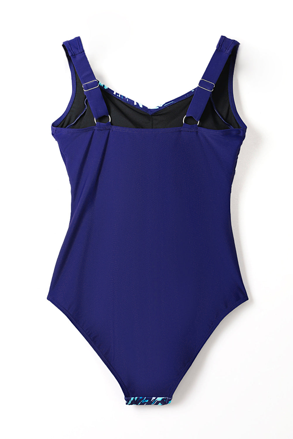 LC443354-105-S, LC443354-105-M, LC443354-105-L, LC443354-105-XL, LC443354-105-2XL, Blue Women One Piece Swimsuit Striped Pattern Print Sleeveless Bathing Suit