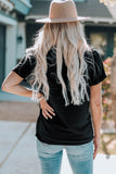 LC25219489-2-S, LC25219489-2-M, LC25219489-2-L, LC25219489-2-XL, LC25219489-2-2XL, Black XOXO Leopard Print T Shirt Valentines Day Heart Tops