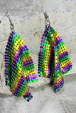 BH012328-22, Multicolor Mardi Gras Dangle Earrings Jewelry Gift for Women