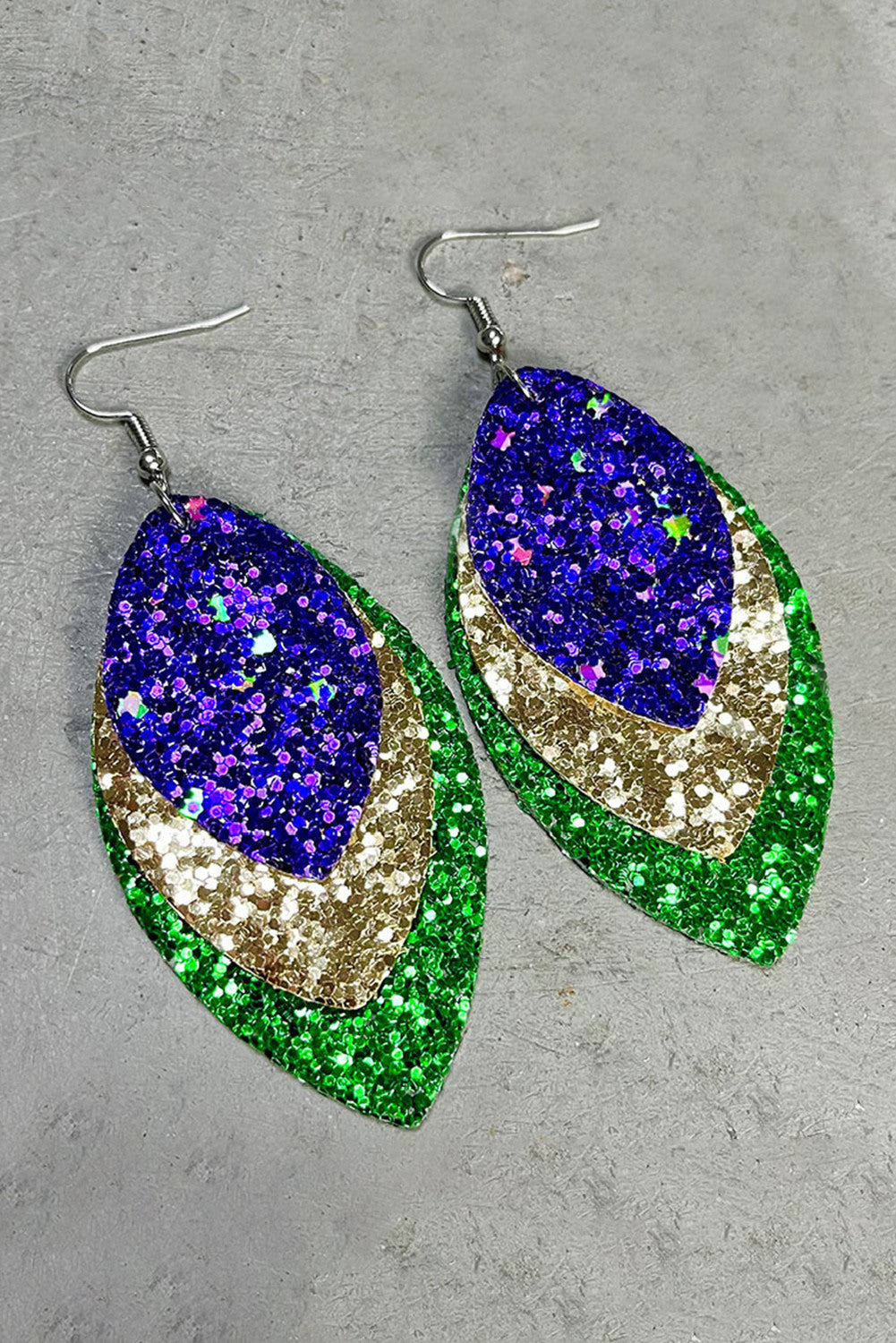 BH012330-22, Multicolor Mardi Gras Dangle Earrings for Women Carnival Jewelry Gifts Drop Earrings