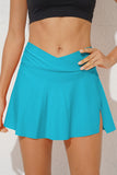 LC472305-4-S, LC472305-4-M, LC472305-4-L, LC472305-4-XL, LC472305-4-2XL, Sky Blue Women's High Waisted Swim Skirt Flared Swim Skirt